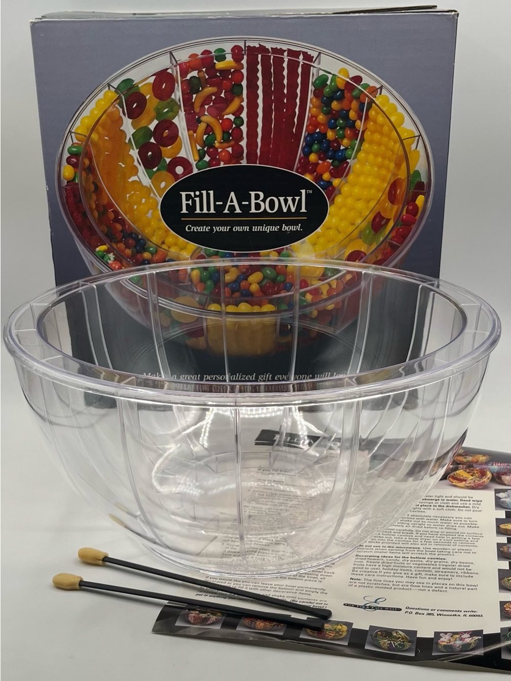 Fill-A-Bowl 12” Holiday Personalized Party Create Your Own Unique Acrylic Bowl